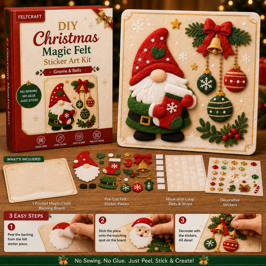 DIY Christmas Magic Felt Sticker Art Kit