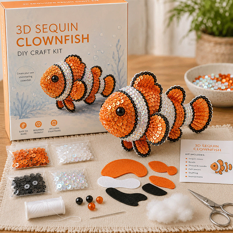 3D Sequin Sea Creature DIY Brooch Kit