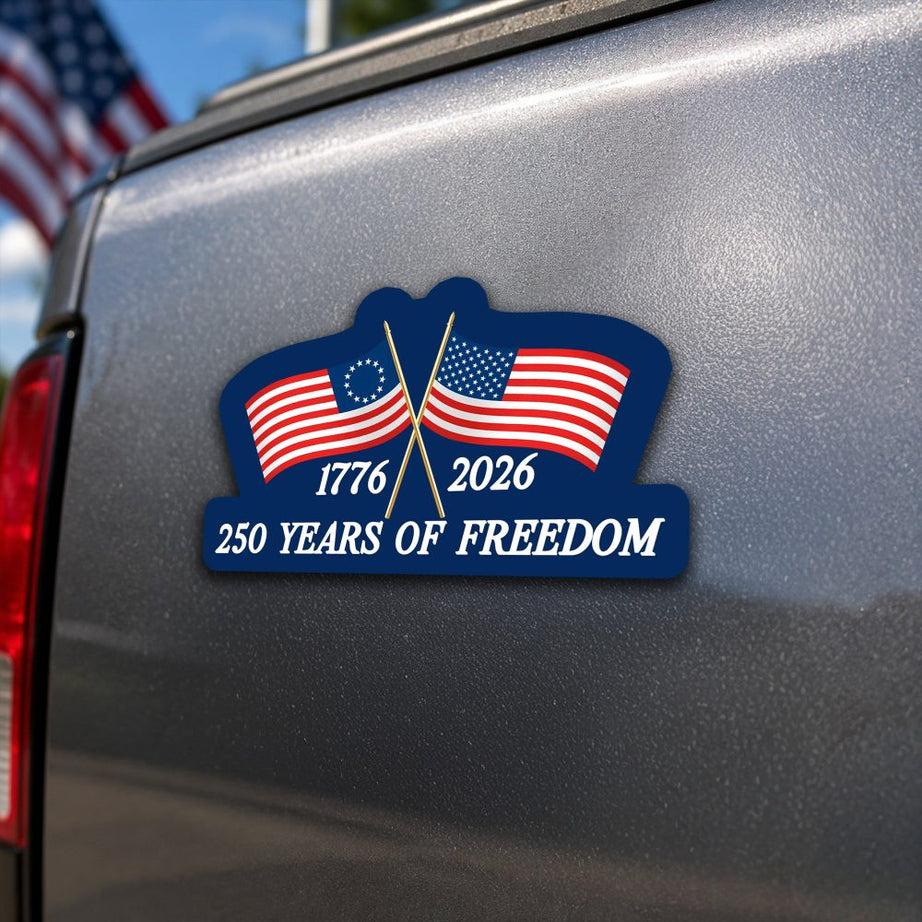 250 Years Of Freedom Car Magnet, 1776 2026 Vehicle Decor For 250Th Anniversary