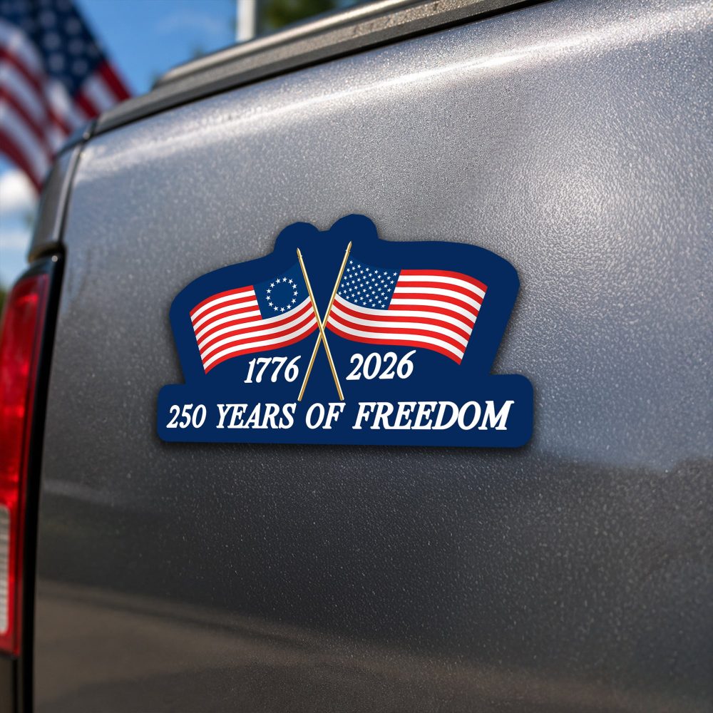 250 Years Of Freedom Car Magnet, 1776 2026 Vehicle Decor For 250Th Anniversary