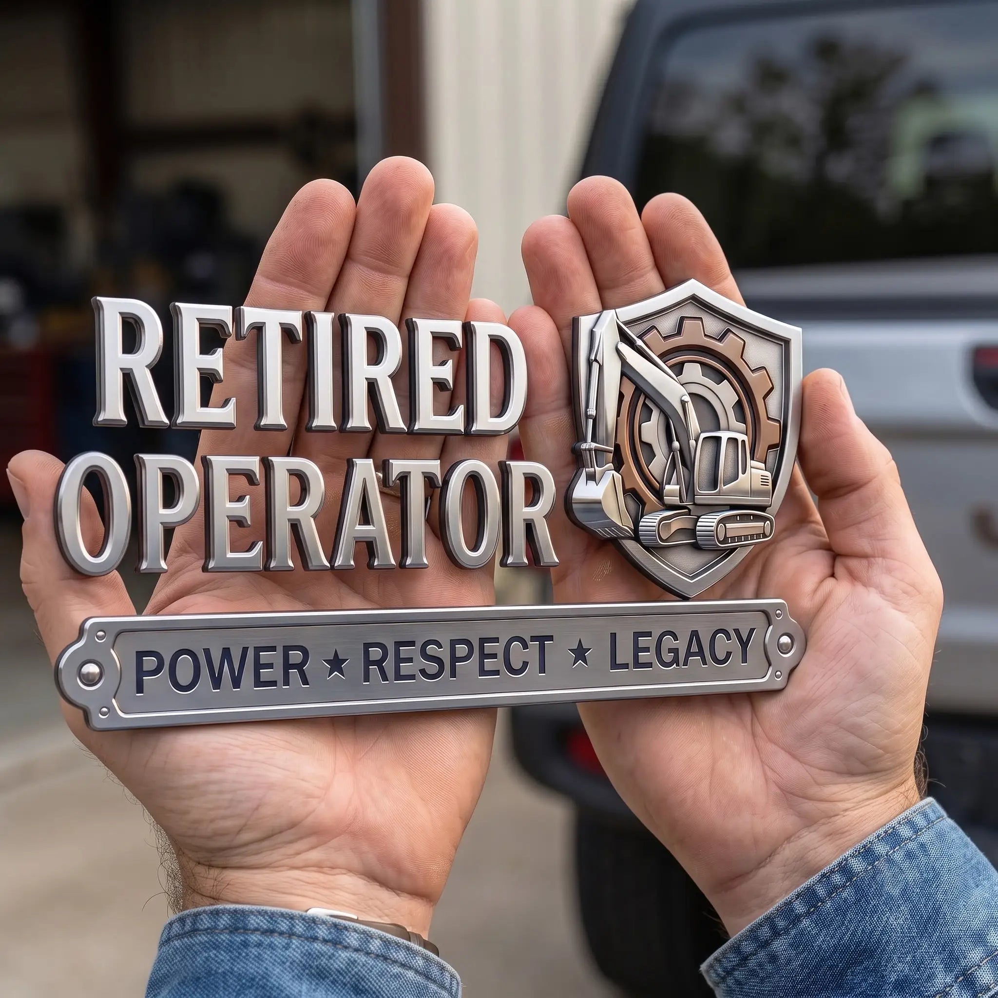 "Retired Operator" 3D Premium Automotive Badge