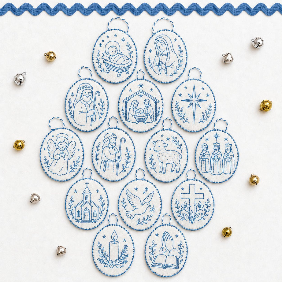 Beginner-Friendly DIY Heirloom Oval Embroidery Ornament Kit Collection
