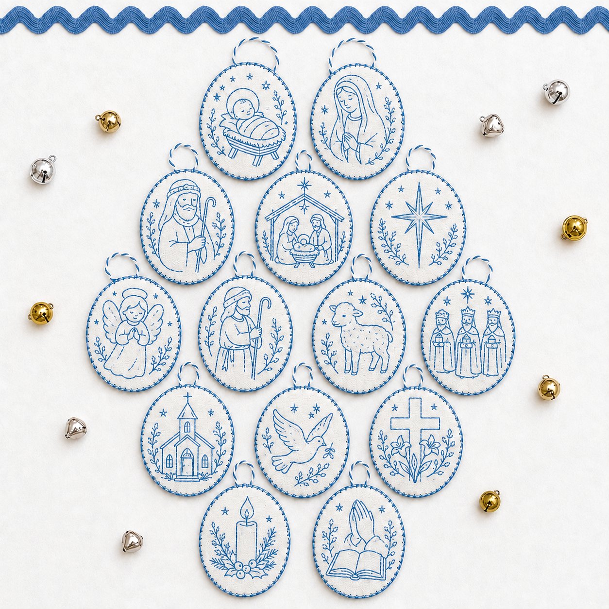 Beginner-Friendly DIY Heirloom Oval Embroidery Ornament Kit Collection