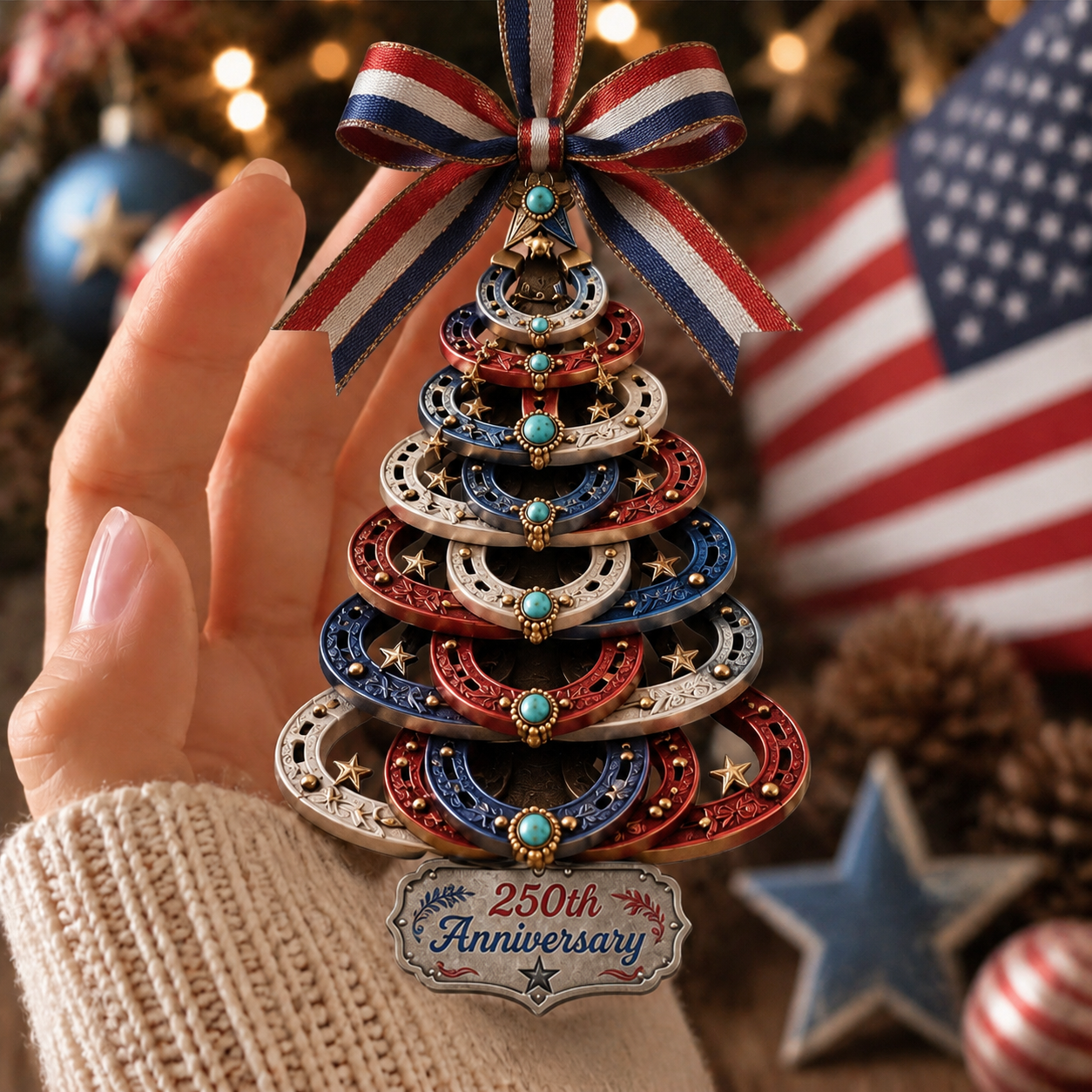 250th Anniversary Horseshoe Christmas Tree Ornament