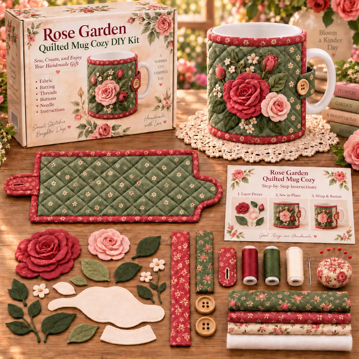 Garden Quilted Mug Cozy DIY Kit