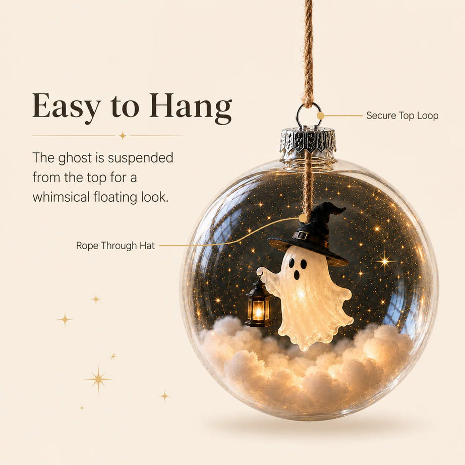 Halloween Glowing Mini Ornament Collection – Cat / Witch / Pumpkin / Ghost Lighted Decor
