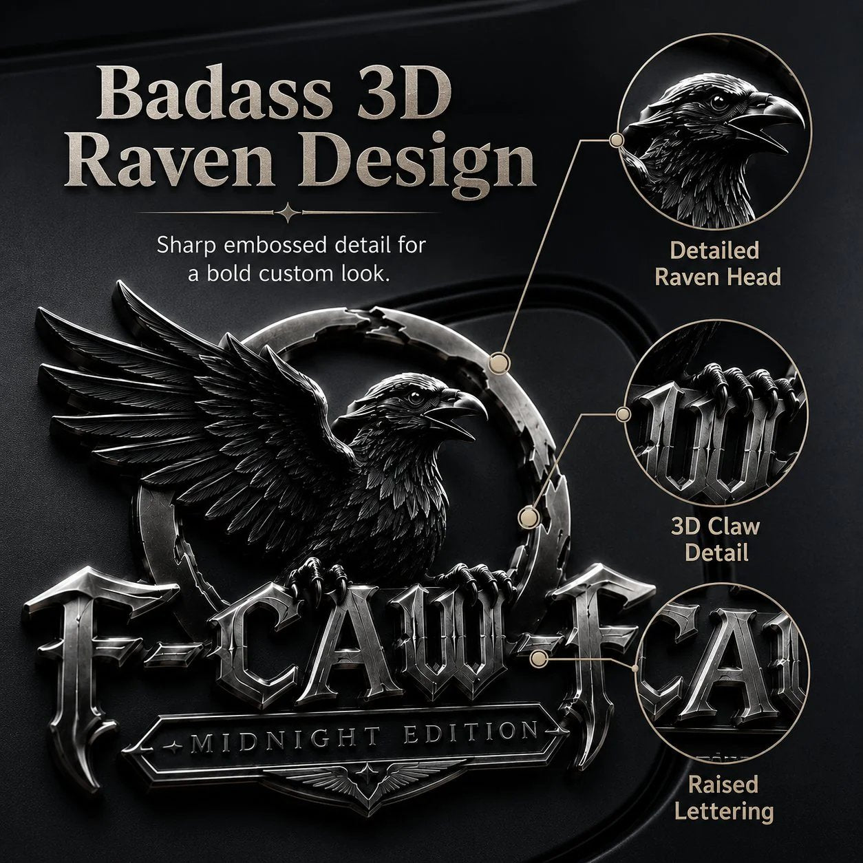 F-CAW-FTM Midnight Edition Metal Emblem