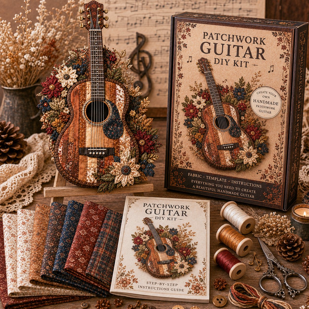 Vintage Patchwork Music Instrument DIY Kit