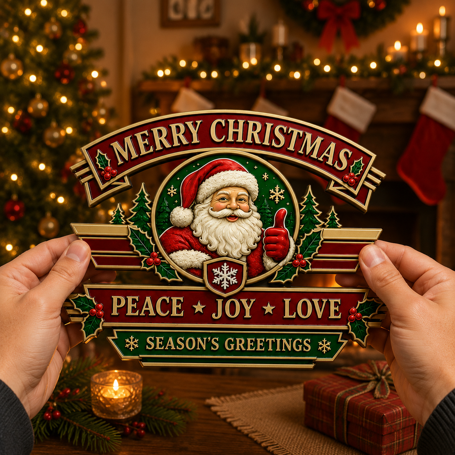 Christmas Vintage Metal Car Emblem