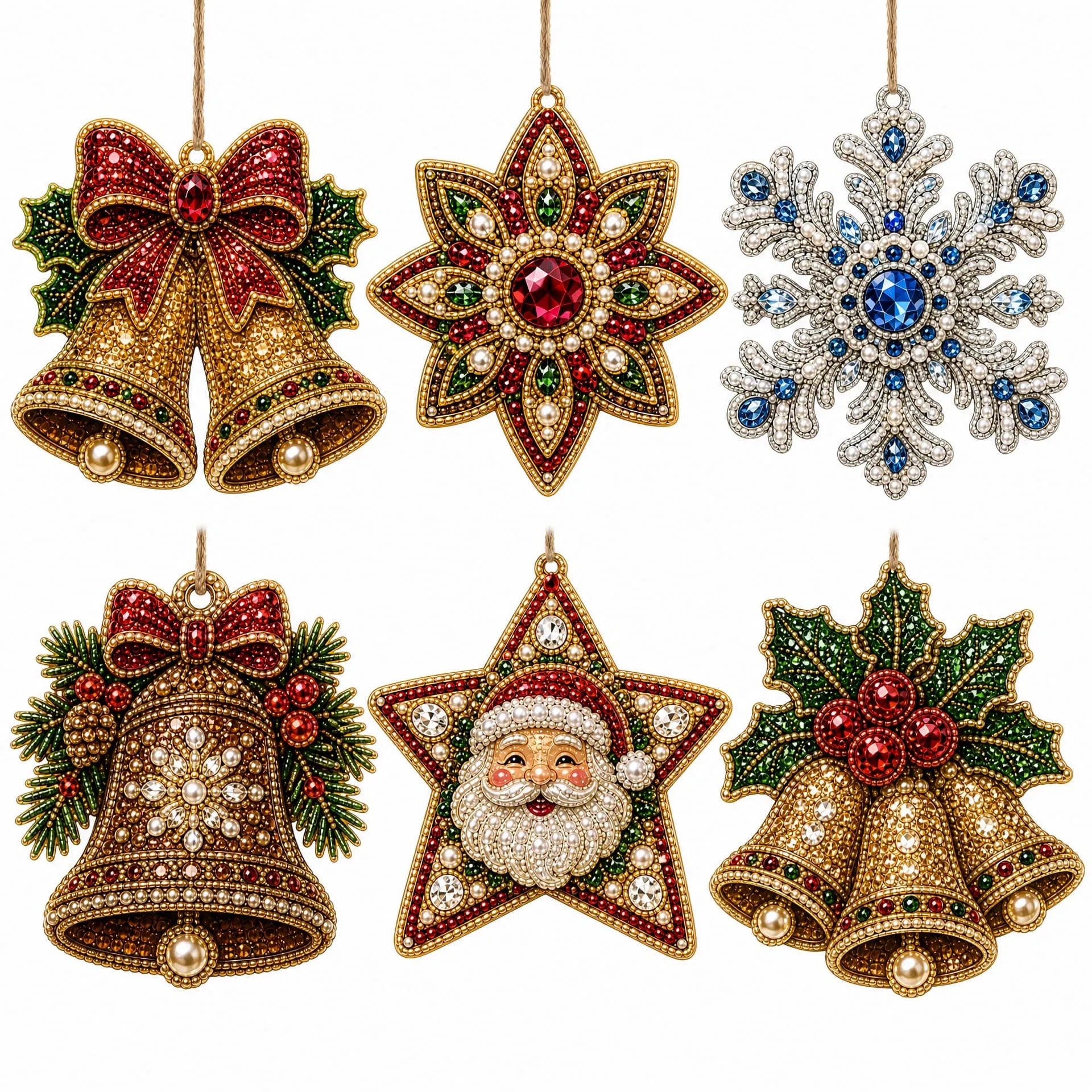 Classic Xmas Ornaments Pearl Art Diamond Painting  Pendant - Acrylic Christmas Tree