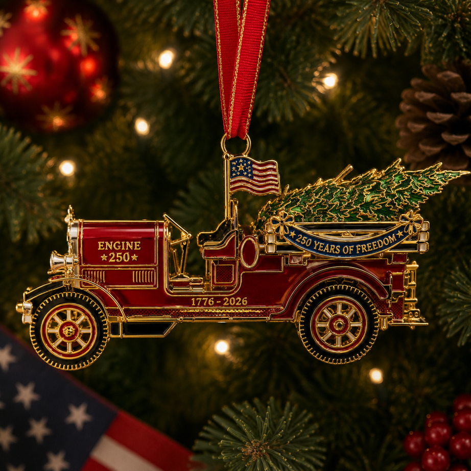 250th Anniversary Edition Vintage Fire Truck Ornament