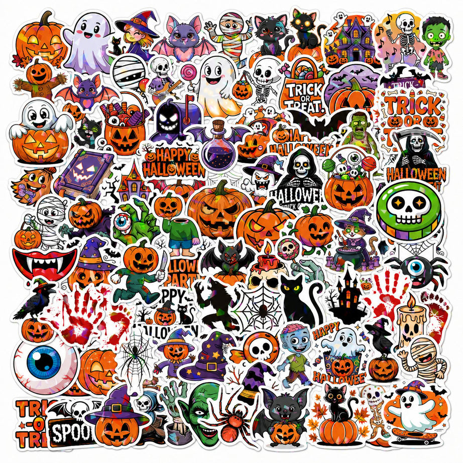 Holographic Halloween Sticker Pack — Add Spooky Sparkle Everywhere!