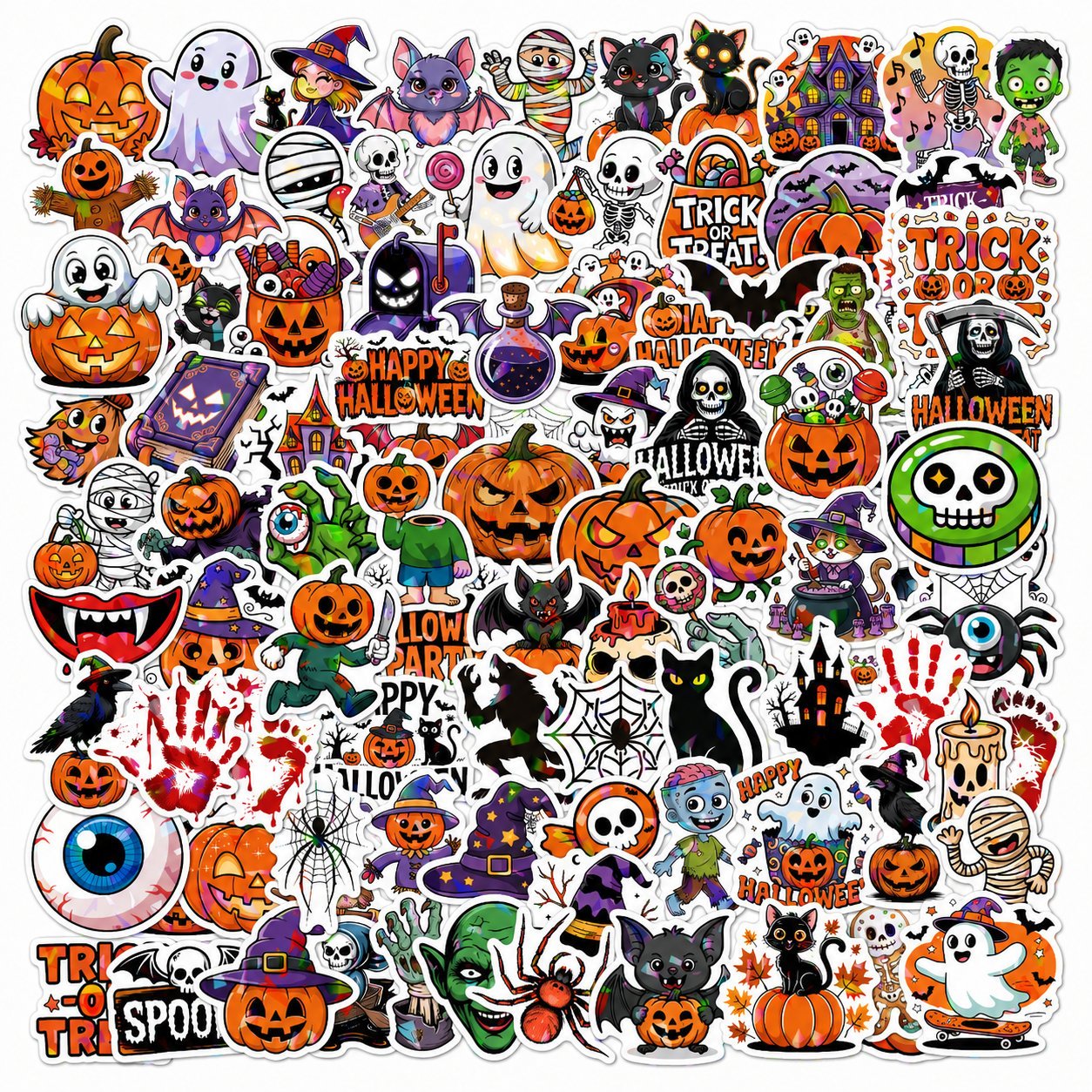 Holographic Halloween Sticker Pack — Add Spooky Sparkle Everywhere!