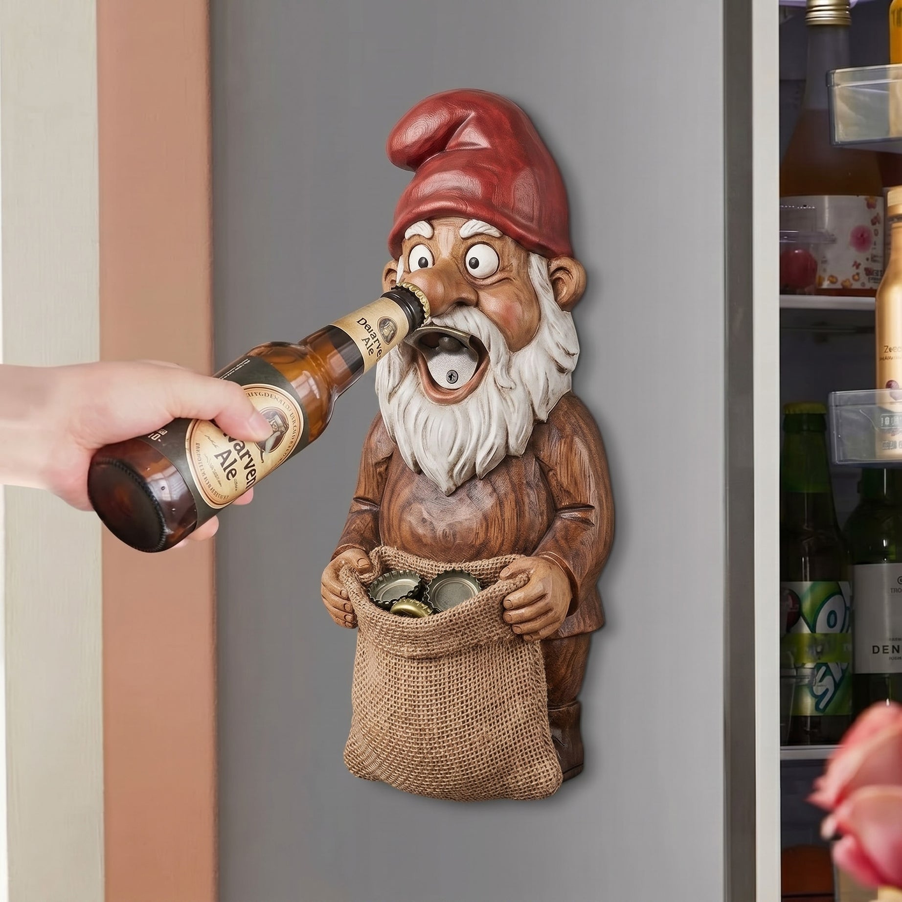 "The Jolly Helper" Magnetic Garden Gnome Bottle Opener
