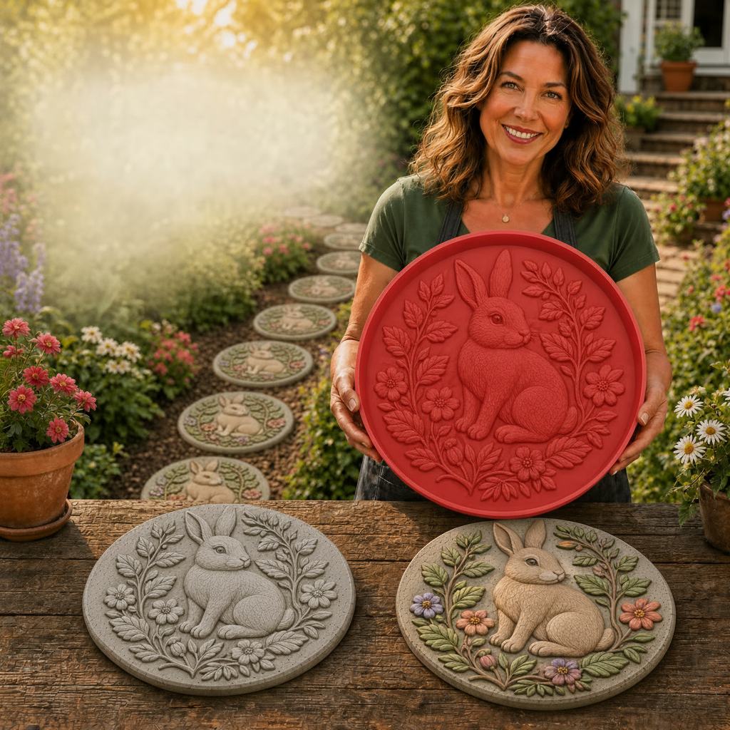 Hummingbird Garden Art Stepping Stone Mold