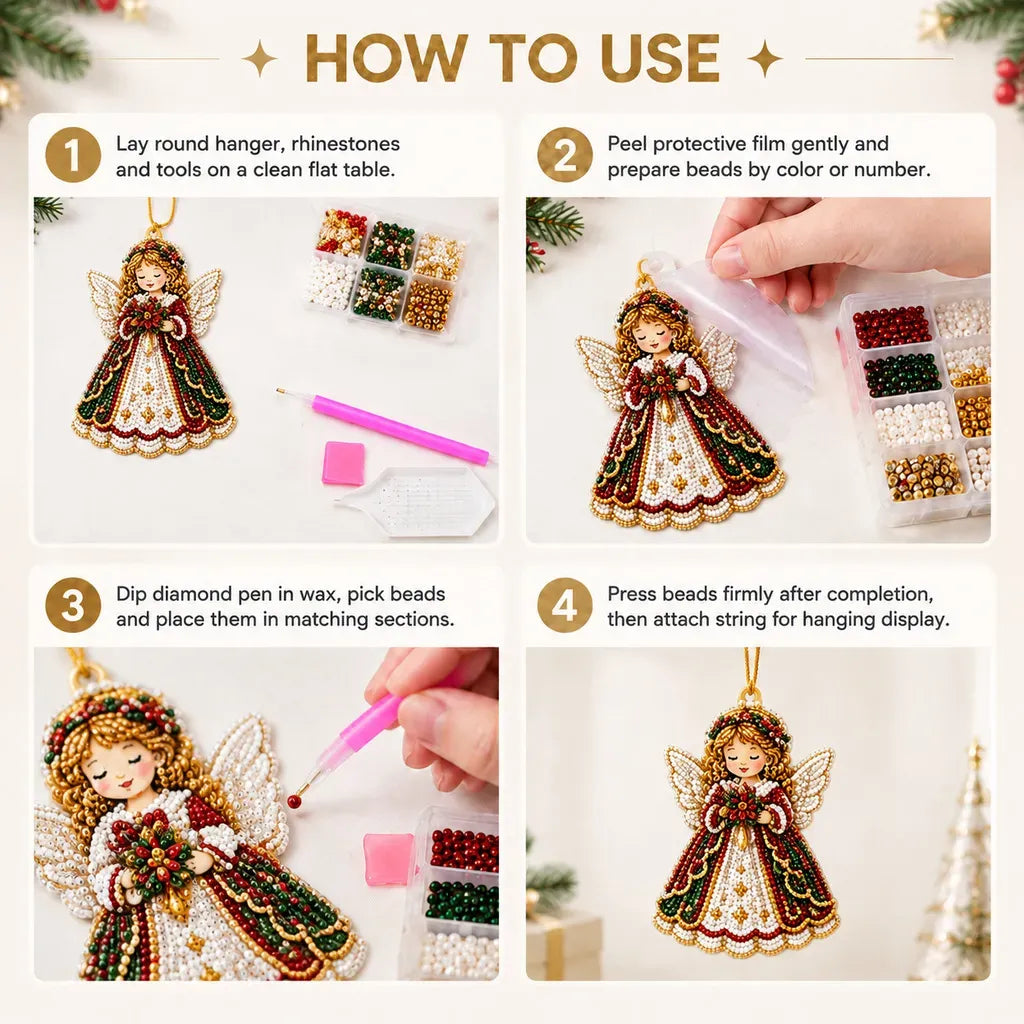 Christmas Rhinestone Acrylic Ornament, Sparkling Holiday DIY Decor