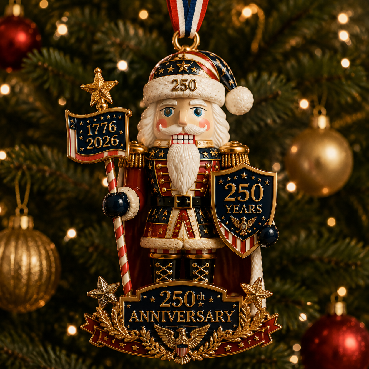 Nutcracker-themed Christmas tree ornament