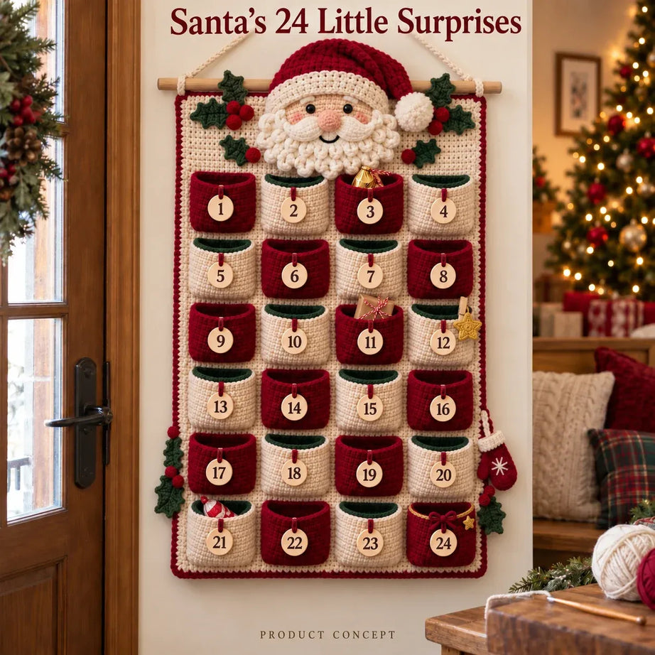 DIY Crochet Advent Calendar Kit | 24 Refillable Pockets