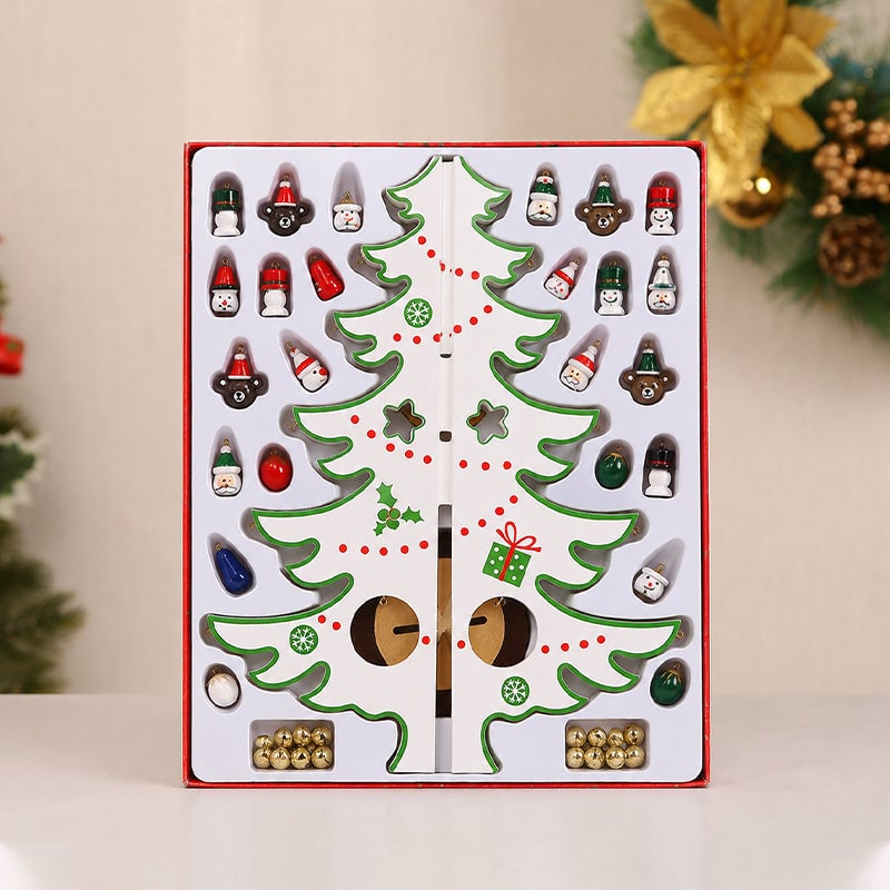 DIY Wooden Christmas Tree Ornament Set