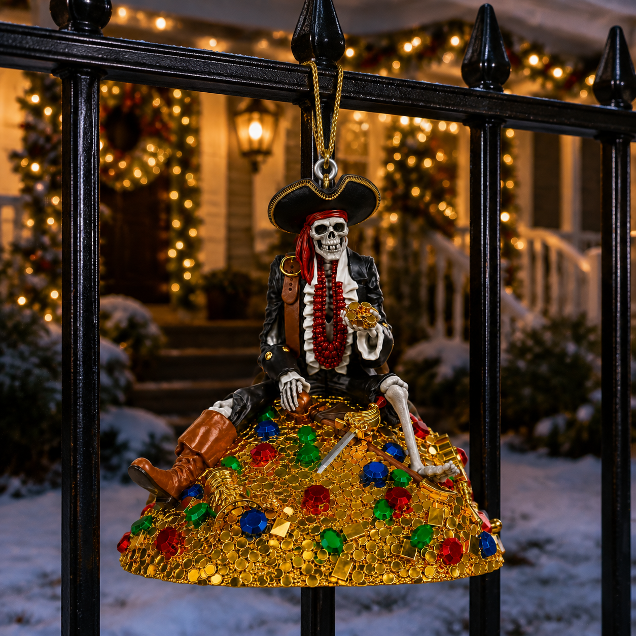 Halloween Pirate Skull Hanging Decoration
