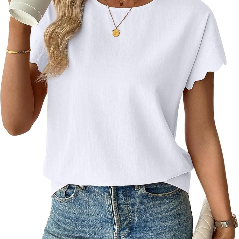 Women Ruffle Sleeve Business Casual Dressy Work Shirts