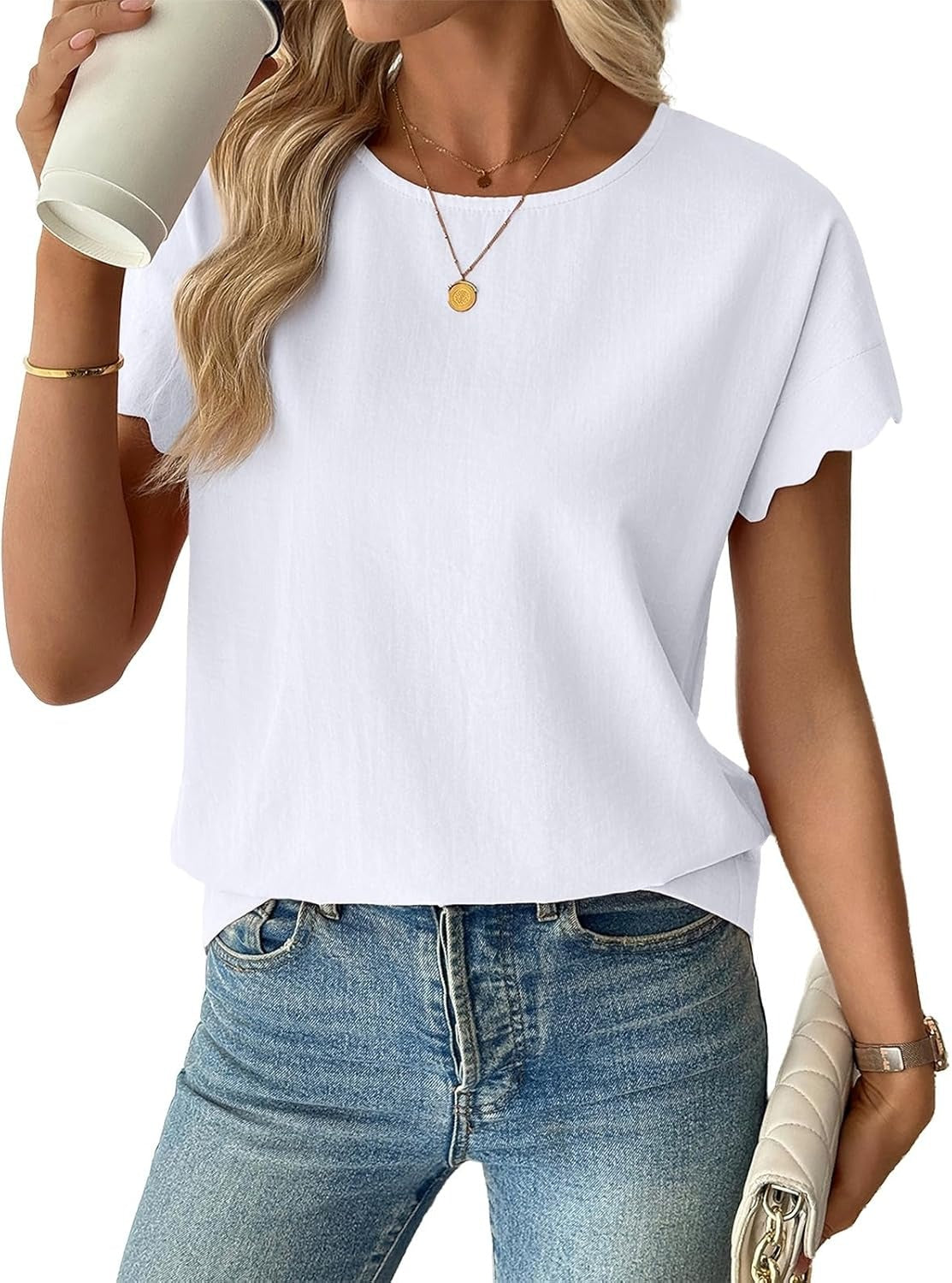 Women Ruffle Sleeve Business Casual Dressy Work Shirts