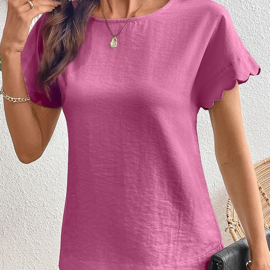 Women Ruffle Sleeve Business Casual Dressy Work Shirts