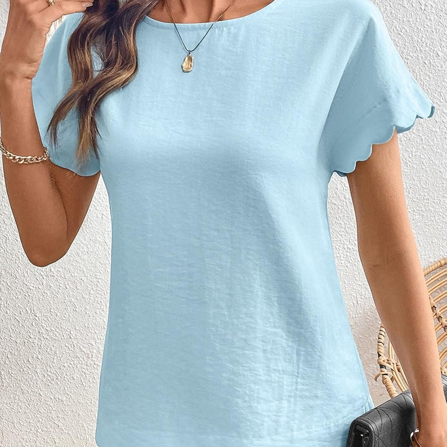 Women Ruffle Sleeve Business Casual Dressy Work Shirts