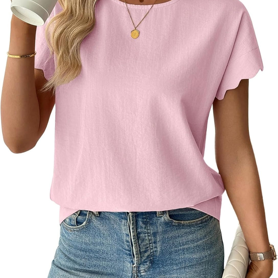 Women Ruffle Sleeve Business Casual Dressy Work Shirts