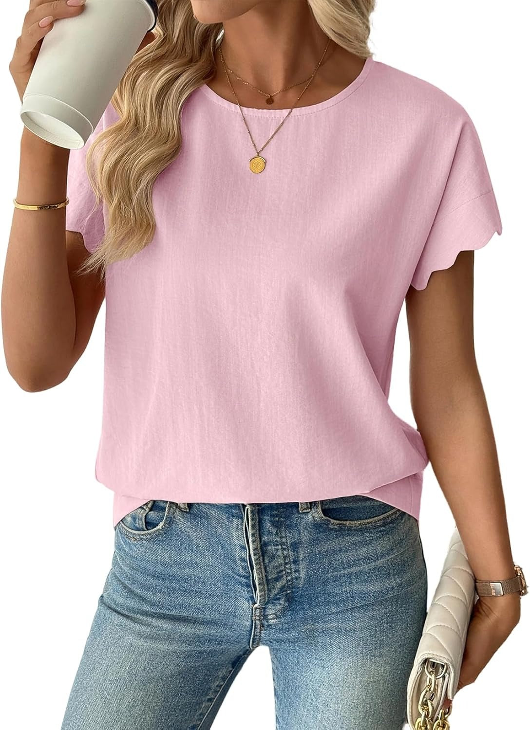 Women Ruffle Sleeve Business Casual Dressy Work Shirts
