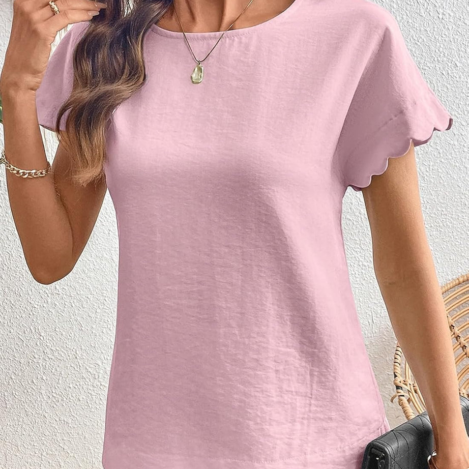 Women Ruffle Sleeve Business Casual Dressy Work Shirts
