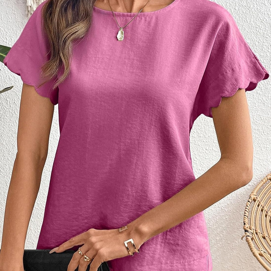 Women Ruffle Sleeve Business Casual Dressy Work Shirts