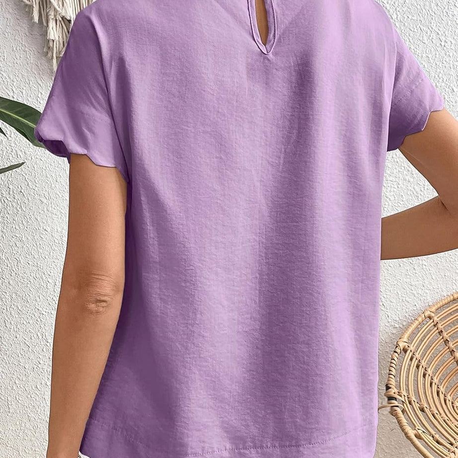 Women Ruffle Sleeve Business Casual Dressy Work Shirts