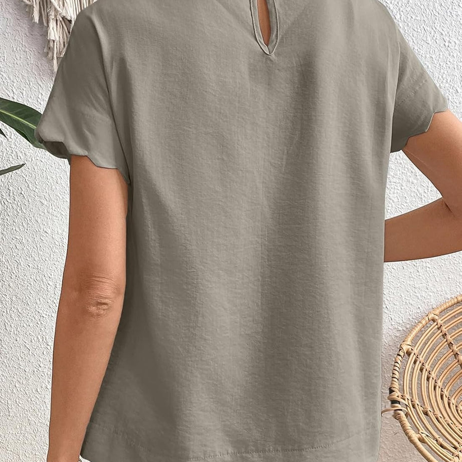 Women Ruffle Sleeve Business Casual Dressy Work Shirts