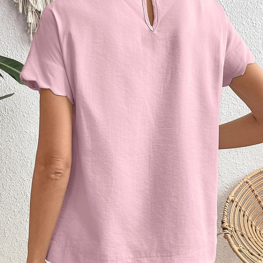 Women Ruffle Sleeve Business Casual Dressy Work Shirts