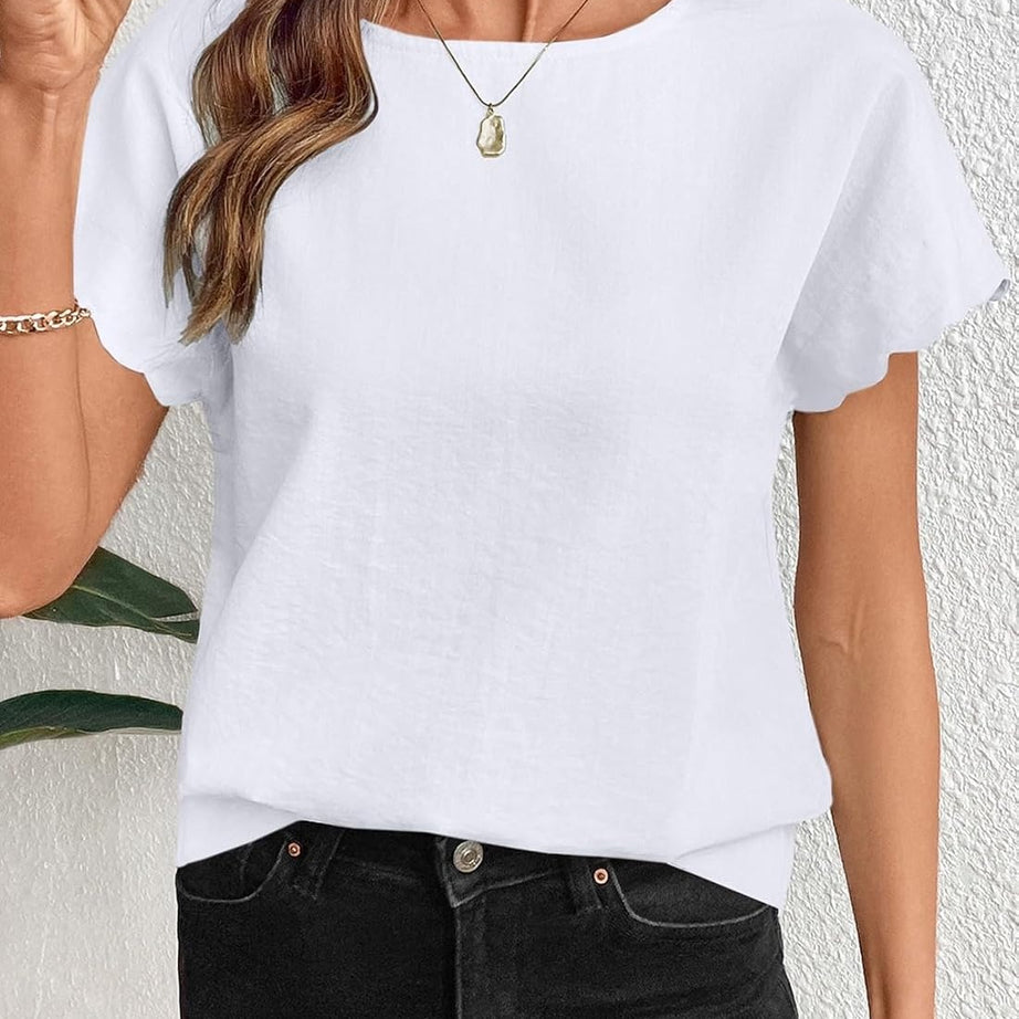 Women Ruffle Sleeve Business Casual Dressy Work Shirts