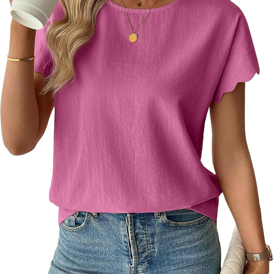Women Ruffle Sleeve Business Casual Dressy Work Shirts