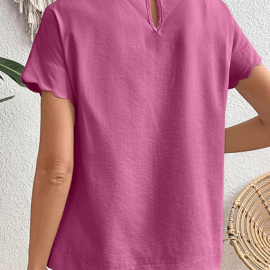 Women Ruffle Sleeve Business Casual Dressy Work Shirts