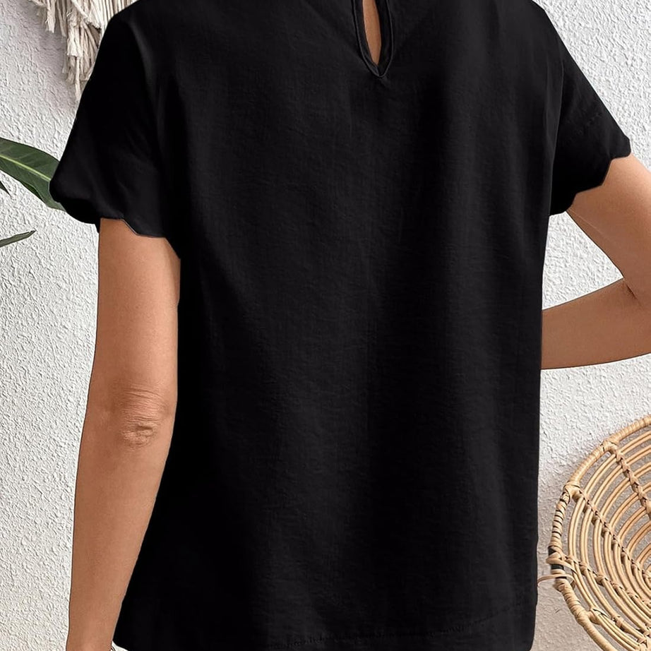 Women Ruffle Sleeve Business Casual Dressy Work Shirts