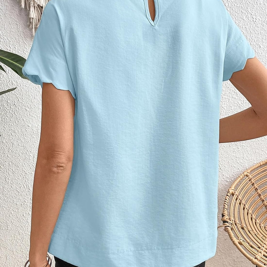 Women Ruffle Sleeve Business Casual Dressy Work Shirts