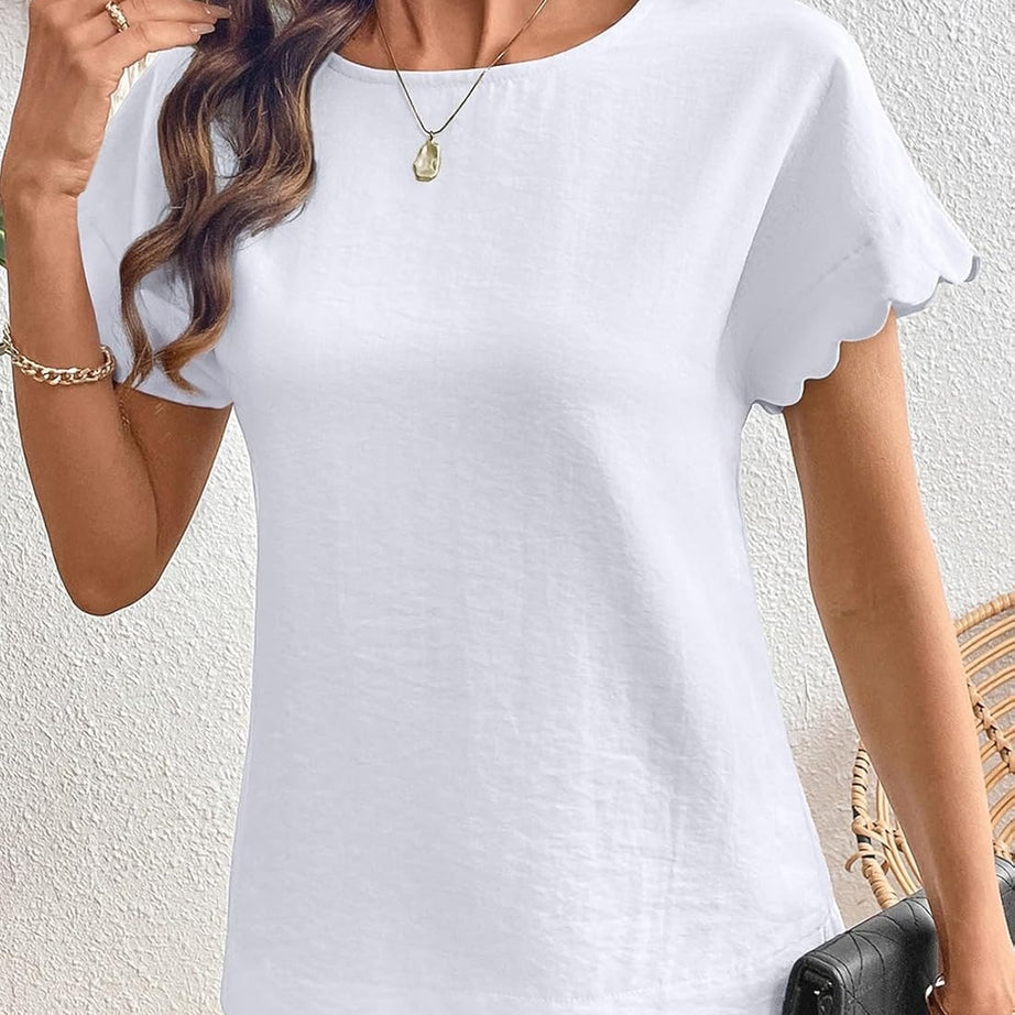 Women Ruffle Sleeve Business Casual Dressy Work Shirts