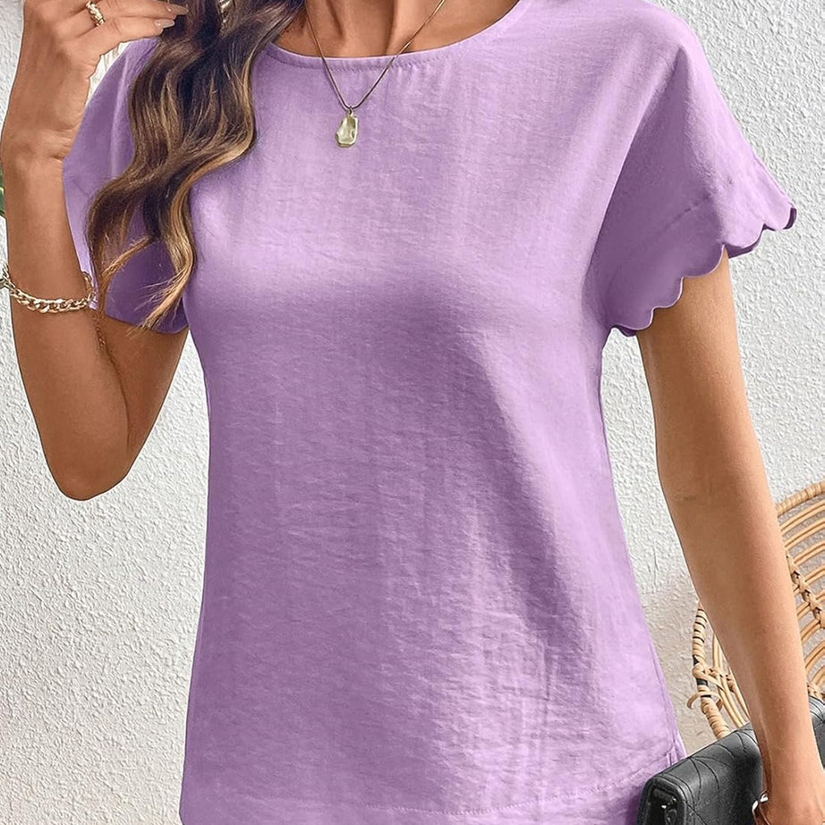 Women Ruffle Sleeve Business Casual Dressy Work Shirts