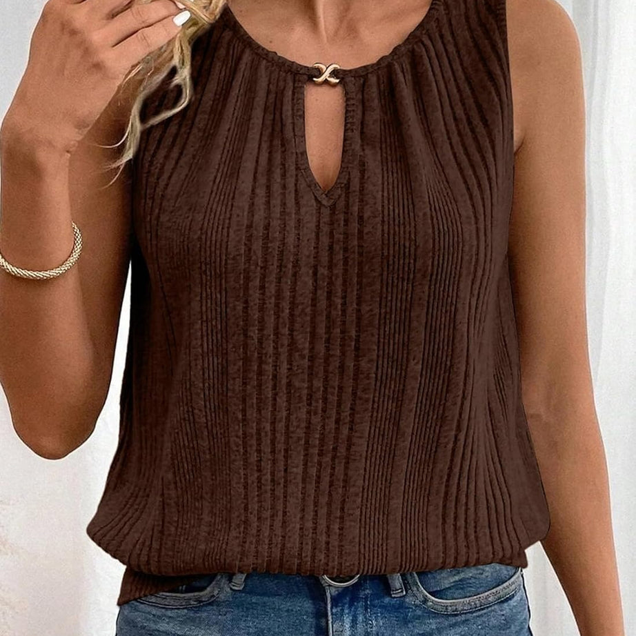 Womens Summer Ribbed Loose Fit Flowy Tank Tops