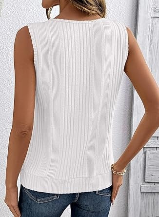 Womens Summer Ribbed Loose Fit Flowy Tank Tops