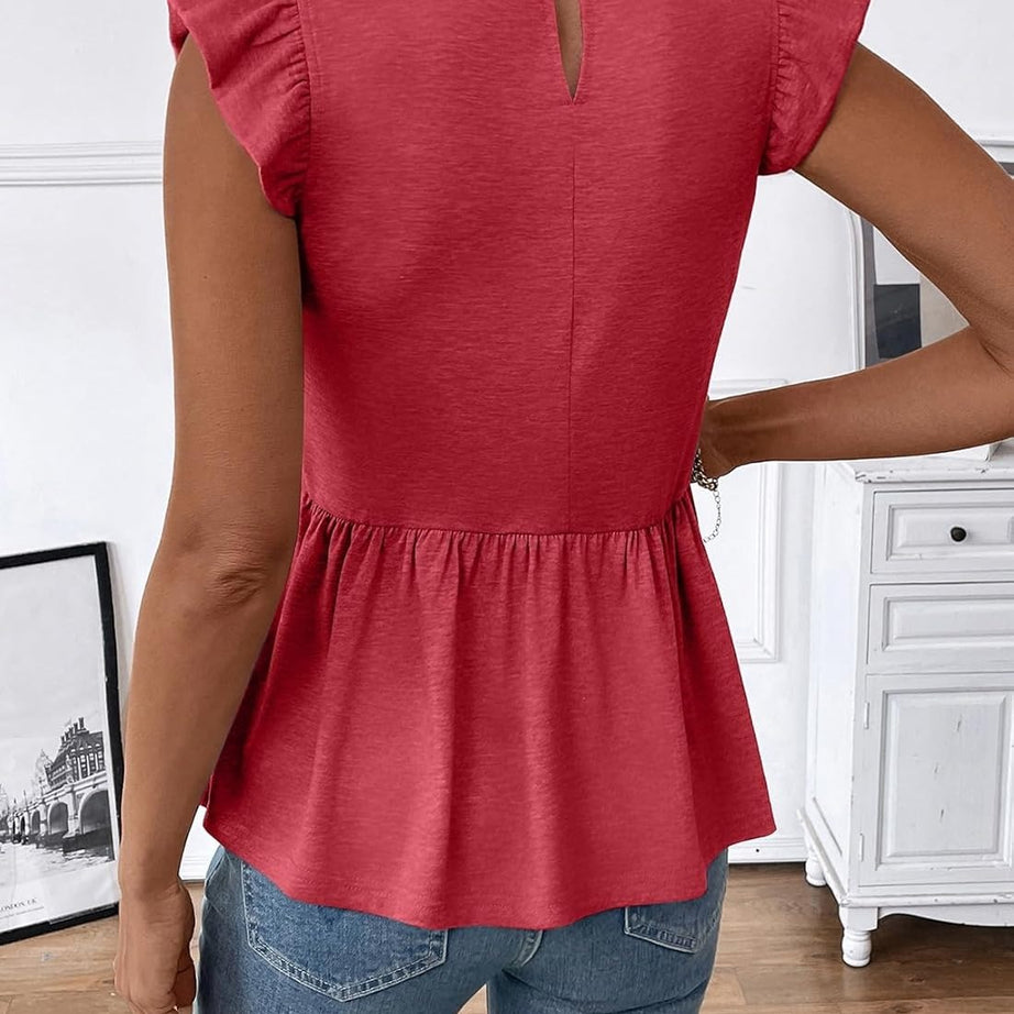 Womens Summer Tops  Casual Elegant Peplum Dress