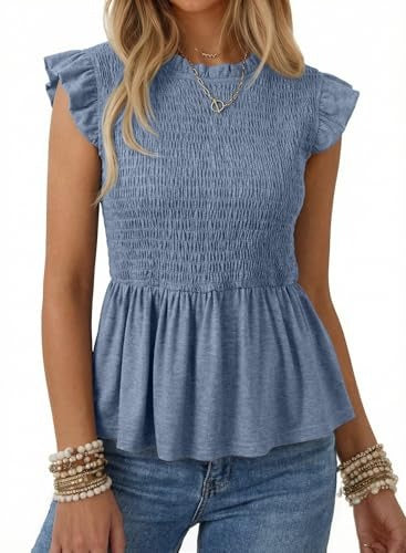 Womens Summer Tops  Casual Elegant Peplum Dress