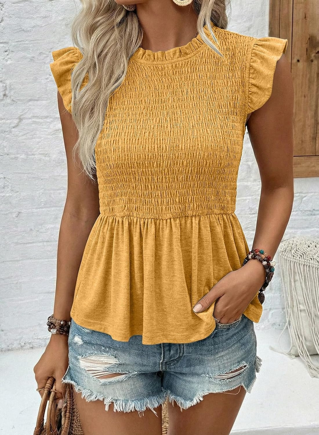 Womens Summer Tops  Casual Elegant Peplum Dress