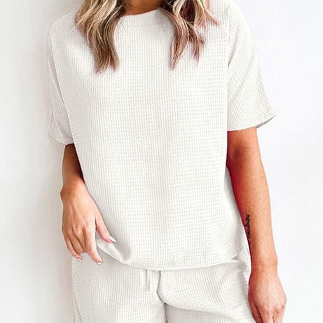 Womens Waffle Knit Lounge Loungewear Sweatsuit 2 Piece Sets