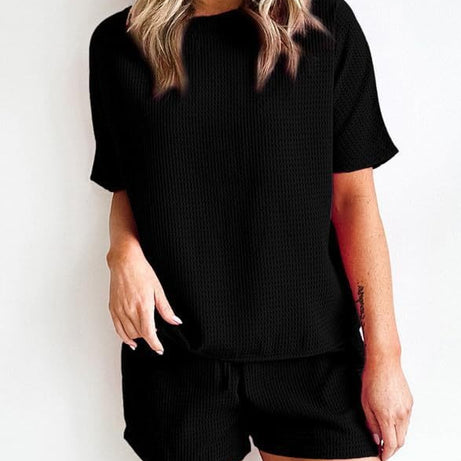 Womens Waffle Knit Lounge Loungewear Sweatsuit 2 Piece Sets
