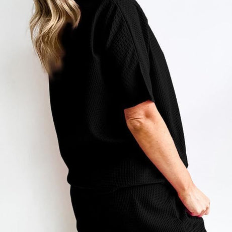Womens Waffle Knit Lounge Loungewear Sweatsuit 2 Piece Sets